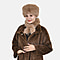 Set of 2 Faux Fur Hat with Scarf - Brown
