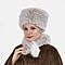 Set of 2 Faux Fur Hat with Scarf - White