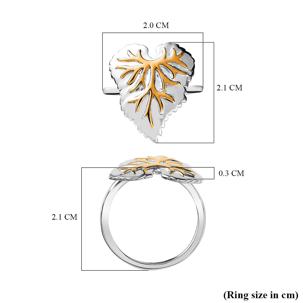 GP Maple Leaf Collection - Two-Tone Plated Sterling Silver Heart Ring