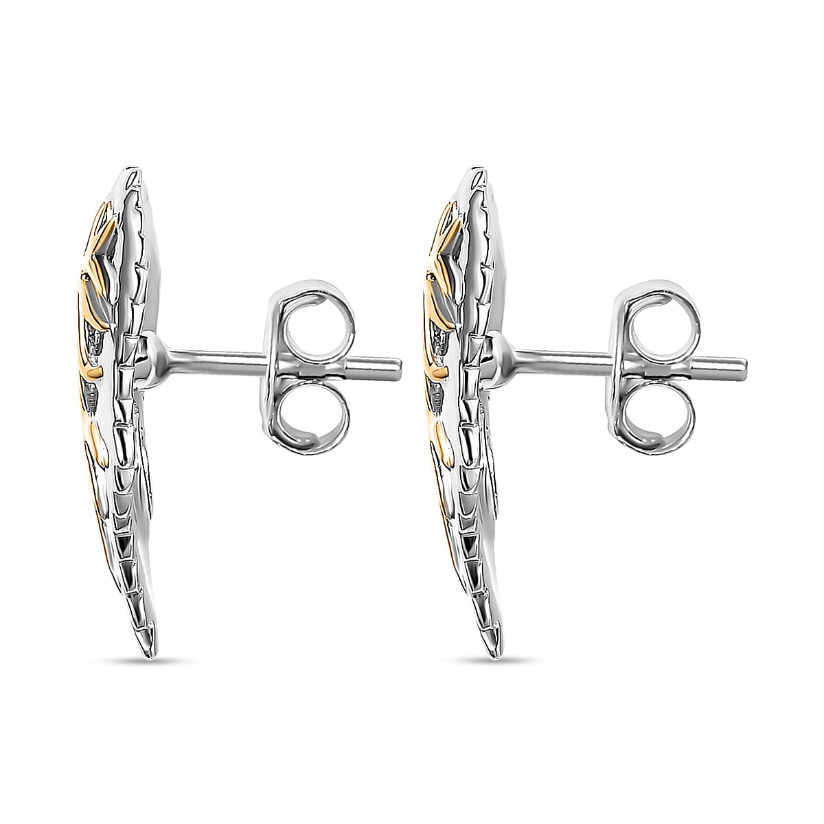 GP Maple Leaf Collection - Two-Tone Plated Sterling Silver Heart Earrings