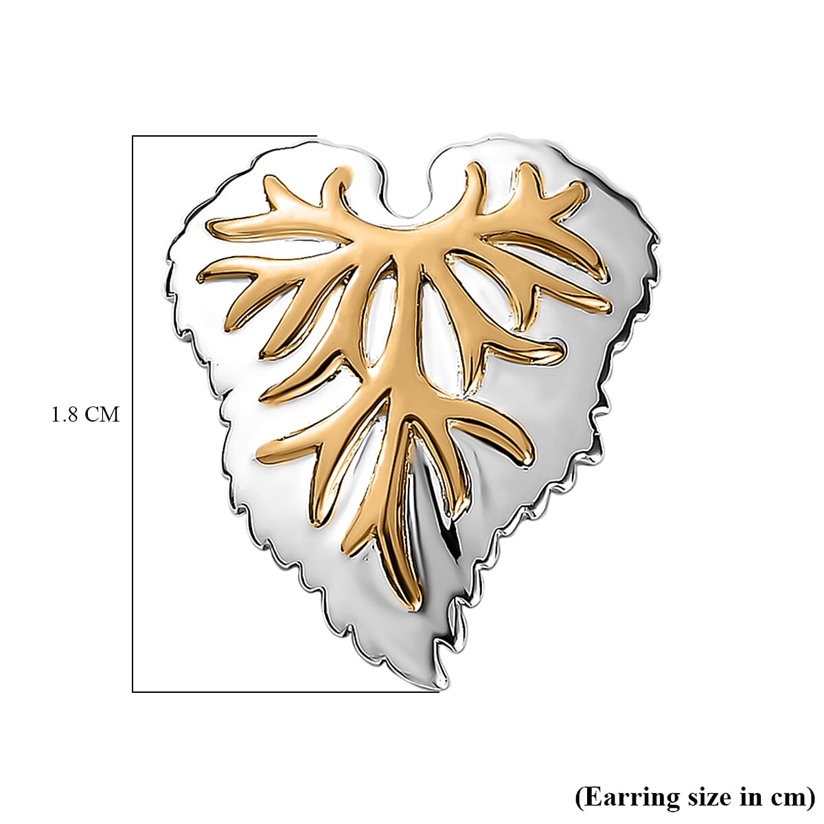 GP Maple Leaf Collection - Two-Tone Plated Sterling Silver Heart Earrings