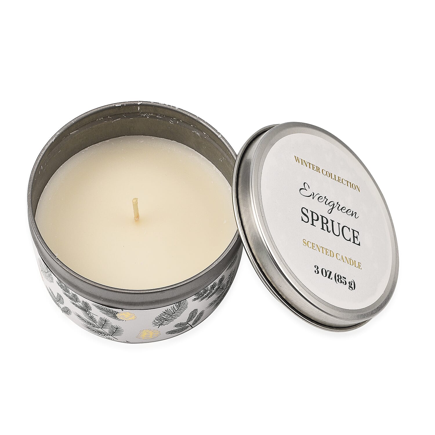 Set of 3 Candle Tins - Nordic (3x85 Gms) (Evergreen Spruce, Cypress Wreath, Snow Glow)