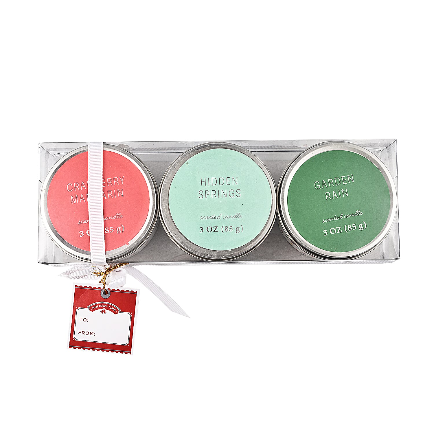 Pack of 3 Tin Candles - Trees (Cranberry, Hidden Springs, Garden Rain)