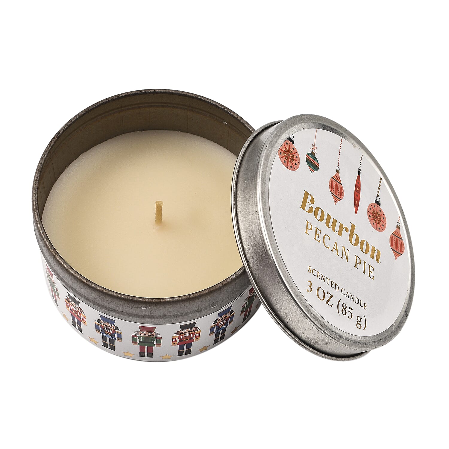 Set of 3  Candle Tins (3 x 85gm) - Nutcracker (Banana Nut Bread, Pecan Pie, Hazlenut Cream)