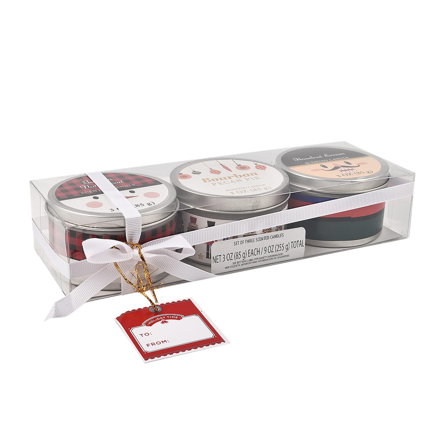 Set of 3  Candle Tins (3 x 85gm) - Nutcracker (Banana Nut Bread, Pecan Pie, Hazlenut Cream)