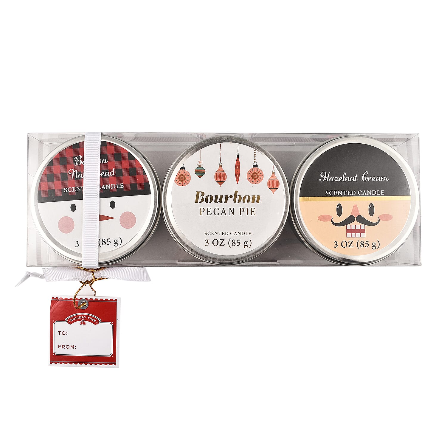 Set of 3  Candle Tins (3 x 85gm) - Nutcracker (Banana Nut Bread, Pecan Pie, Hazlenut Cream)