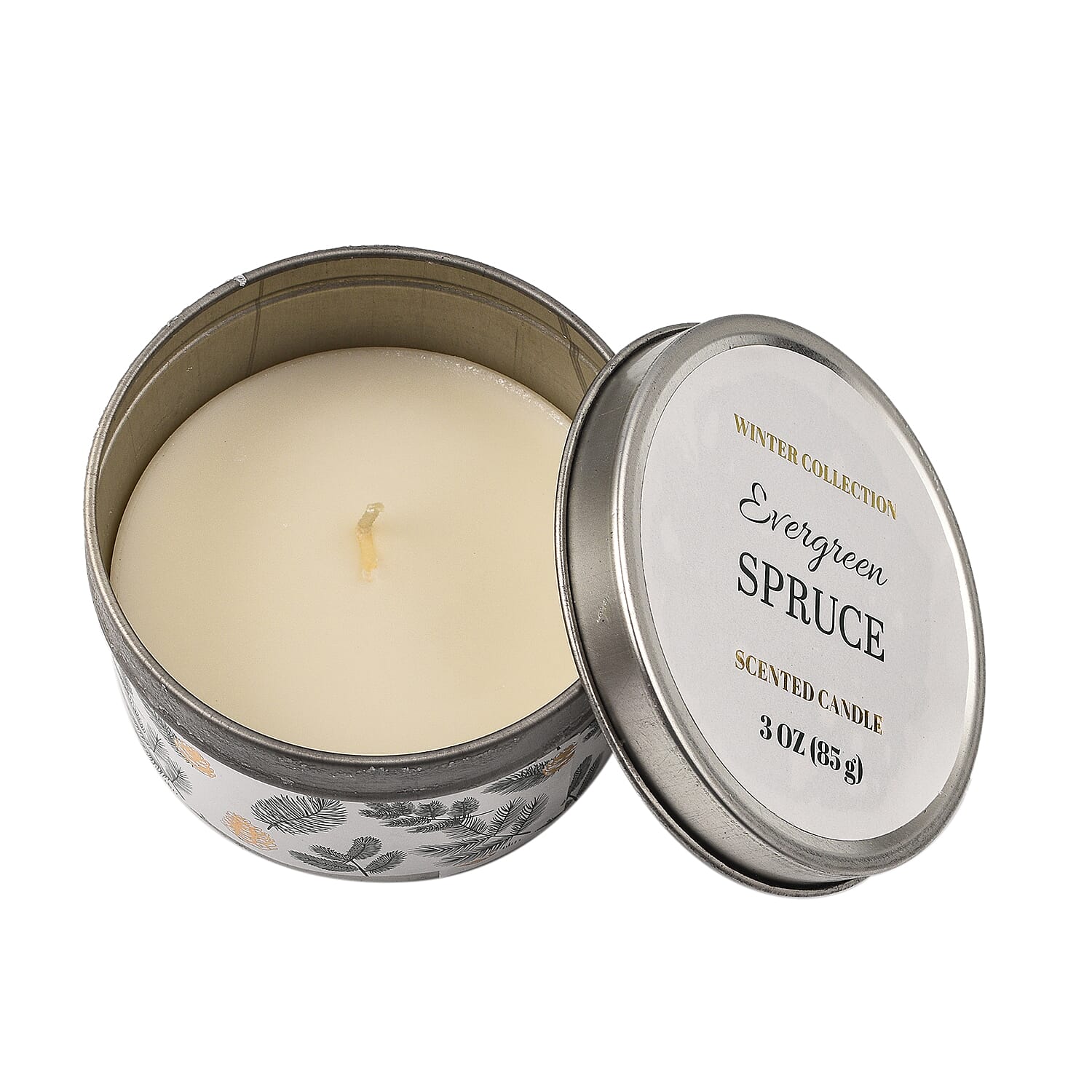 Pack of 3 Tin Candles - Plaid (Country Holiday, Evergreen Spruce, Alpine Forest)