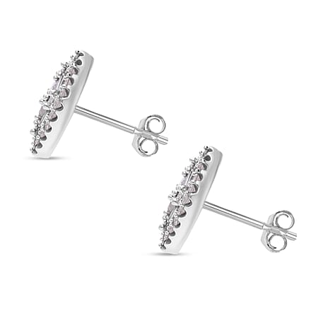 9K White Gold Diamond Earrings 0.51 Ct