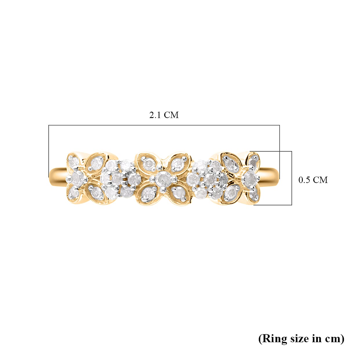 Diamond Floral Ring in Sterling Silver