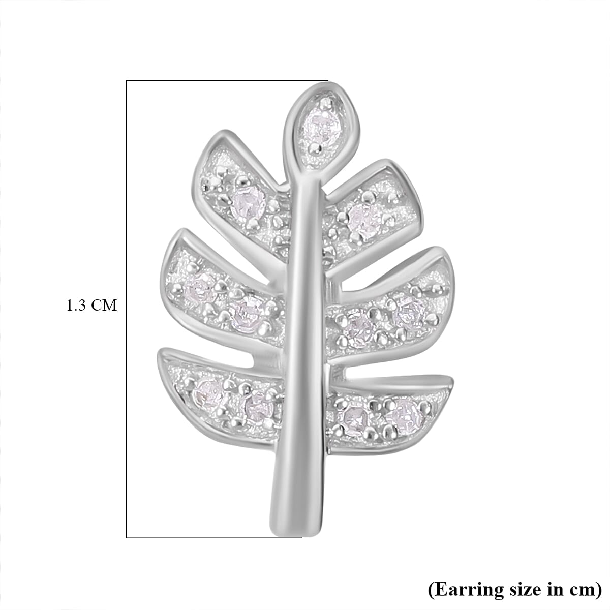 White Diamond Earring in Platinum Overlay Sterling Silver 0.11 ct 0.110 Ct.