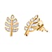 Diamond Leaf Dangle Earrings in 18K Vermeil RG Plated Sterling Silver 0.11 Ct