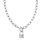 Designer Inspired - Toggle Paperclip Chain Padlock Necklace (Size - 20) With T-Bar Clasp in Rose Gold Tone