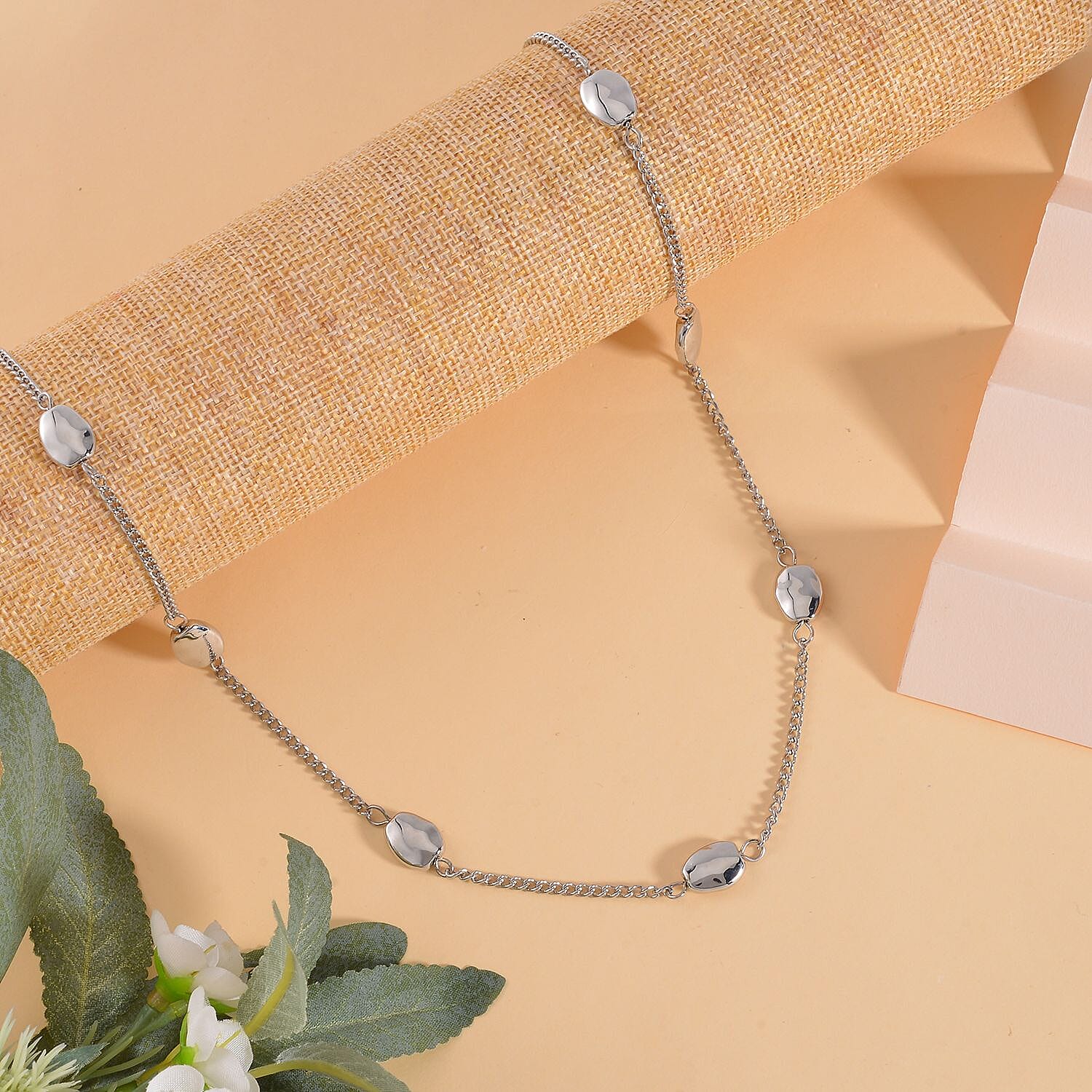 Designer Inspired -Pebble Station Necklace (Size - 29-3 inch Ext.)