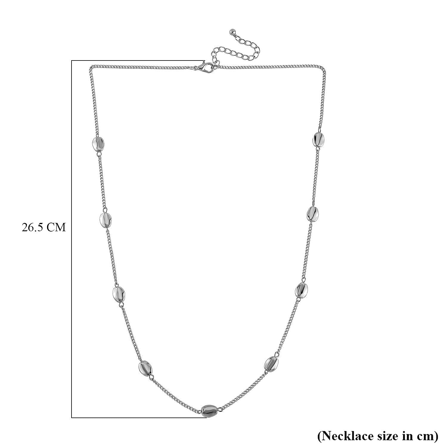 Designer Inspired -Pebble Station Necklace (Size - 29-3 inch Ext.)