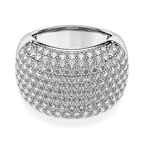 Red Carpet Collection - Moissanite Ring in Platinum Overlay Sterling Silver 4.89 Ct, Silver Wt. 10.61 Gms.