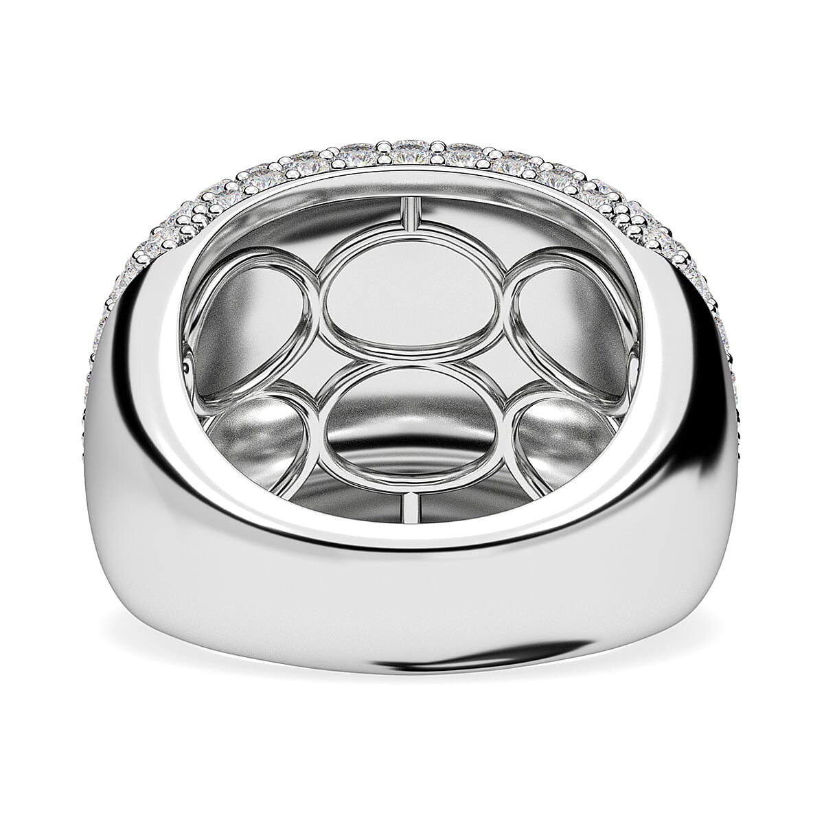 Red Carpet Collection - Moissanite Ring in Platinum Overlay Sterling Silver 4.89 Ct, Silver Wt. 10.61 Gms. Red Carpet Collection - Moissanite Ring in Platinum Overlay Sterling Silver 4.89 Ct, Silver Wt. 10.61 Gms.