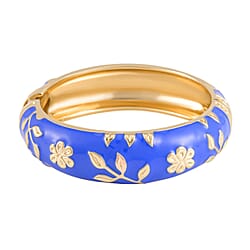 Designer Inspired Enamelled Floral Purple Bangle (Size - 7.5)