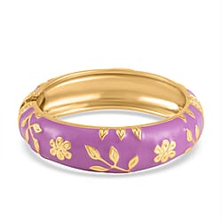 Designer Inspired Enamelled Floral Purple Bangle (Size - 7.5)
