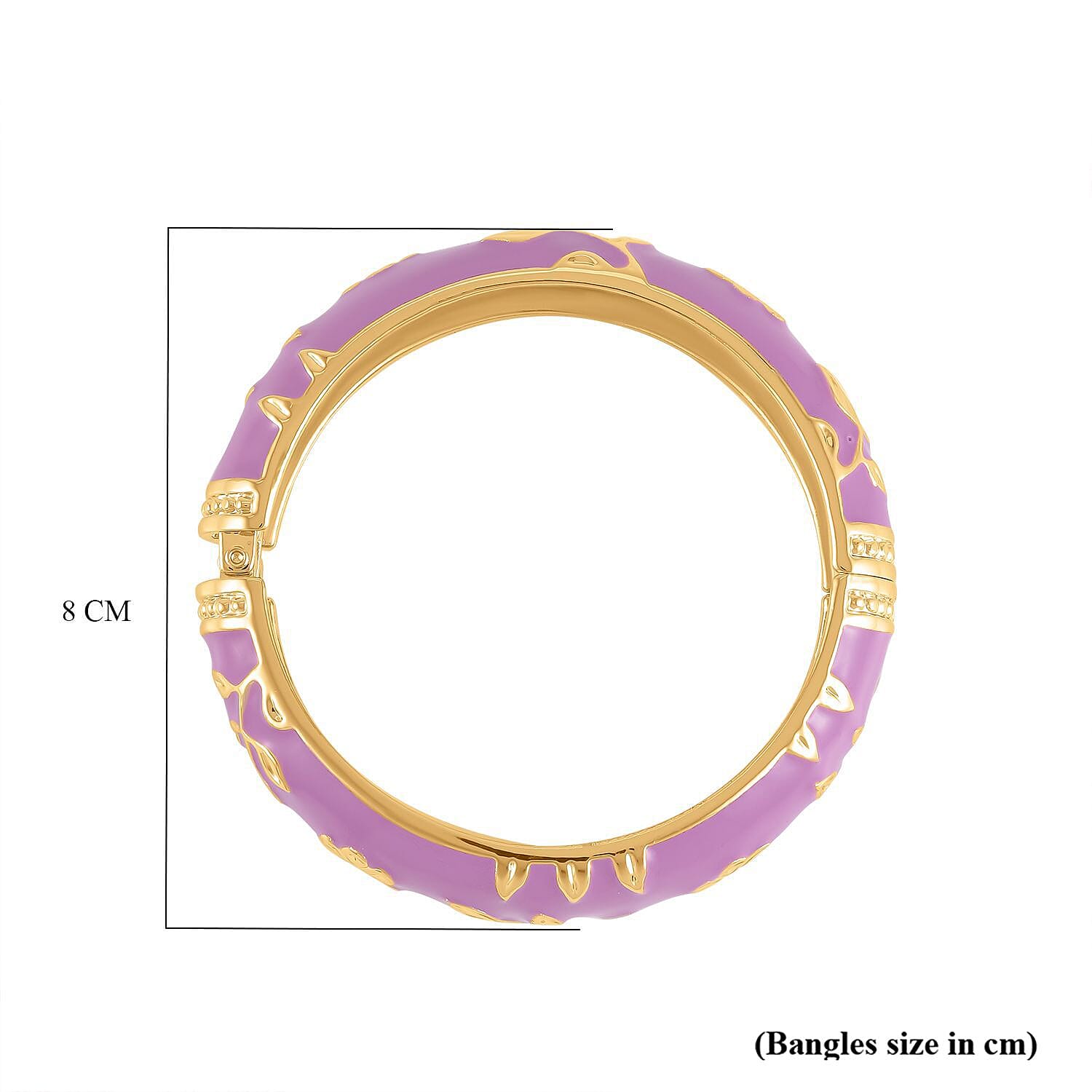 Designer Inspired Enamelled Floral Purple Bangle (Size - 7.5)