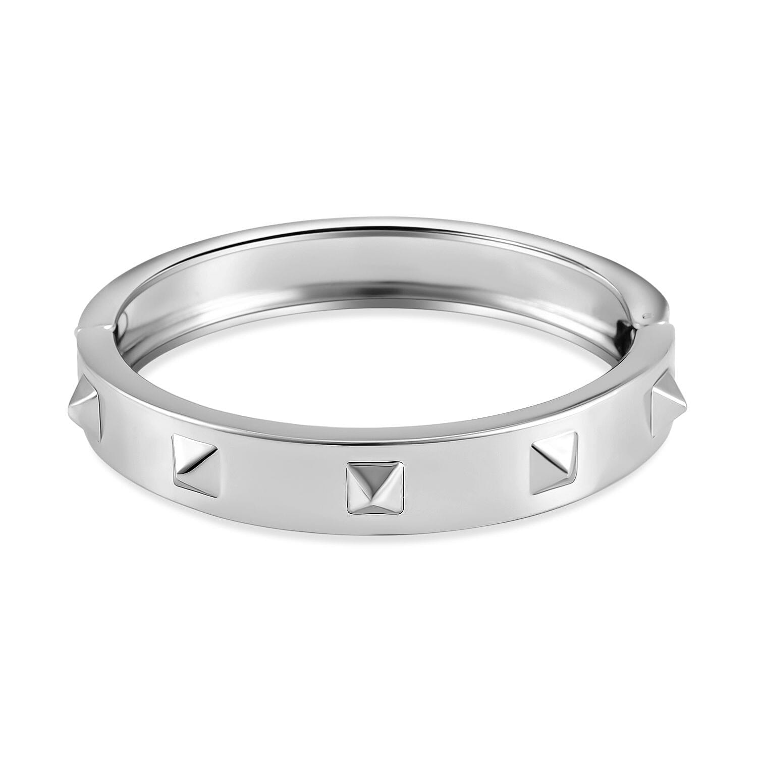 White Silver Tone Bangle (Size - 7.5 )