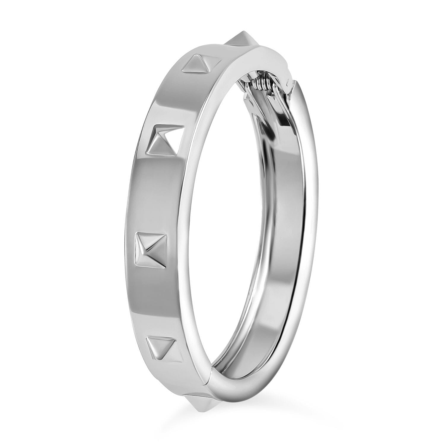 White Silver Tone Bangle (Size - 7.5 )