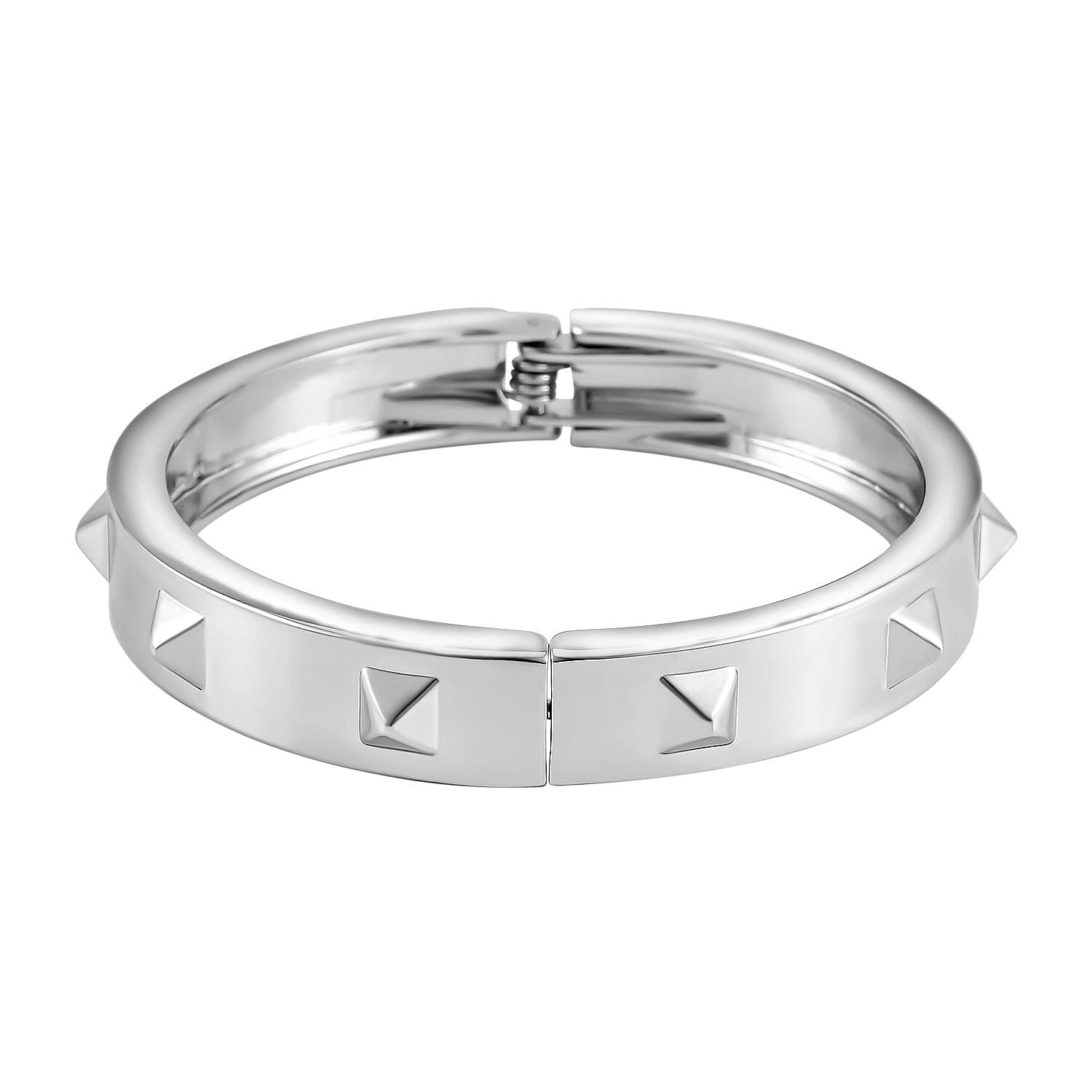 White Silver Tone Bangle (Size - 7.5 )