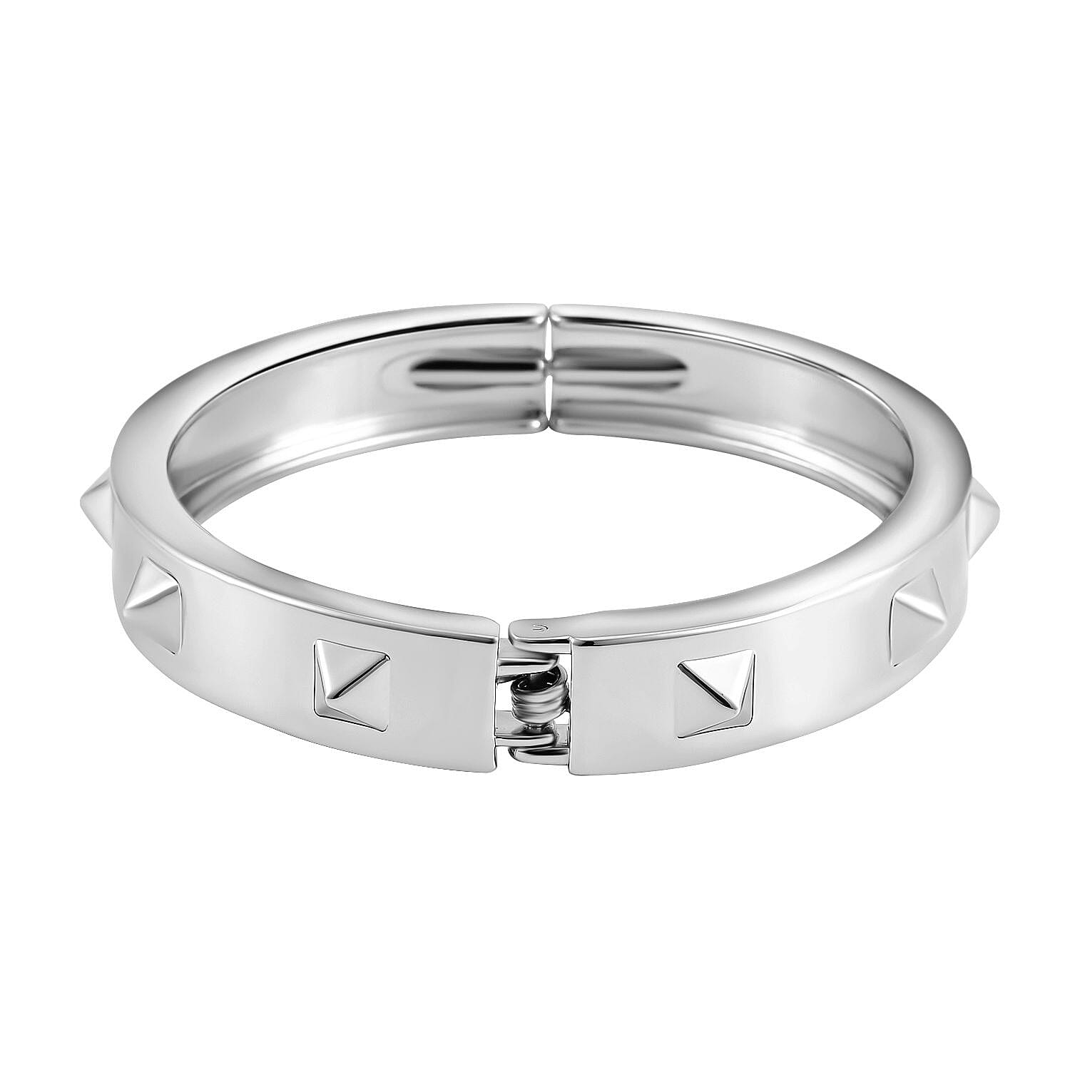 White Silver Tone Bangle (Size - 7.5 )