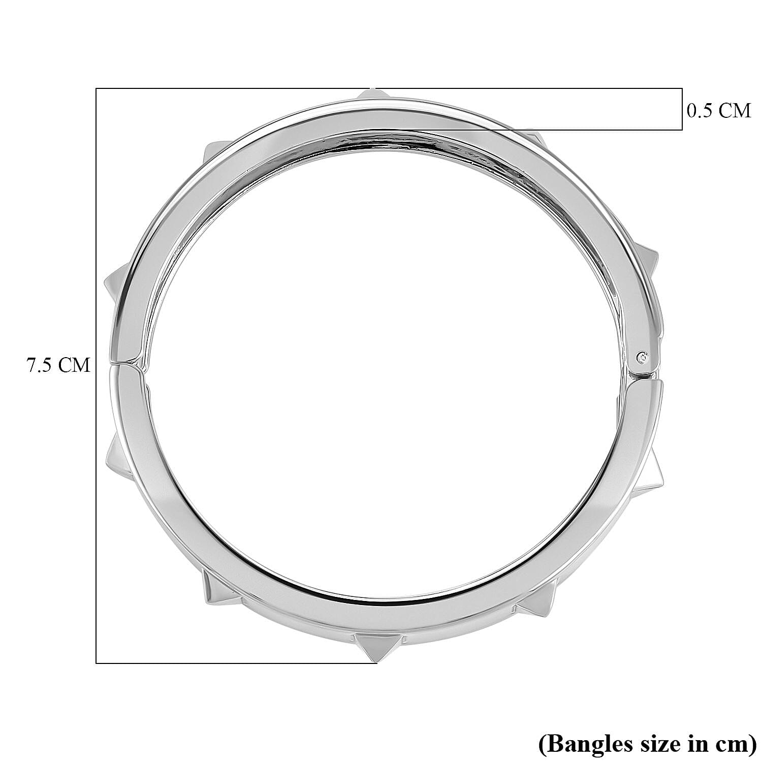 White Silver Tone Bangle (Size - 7.5 )