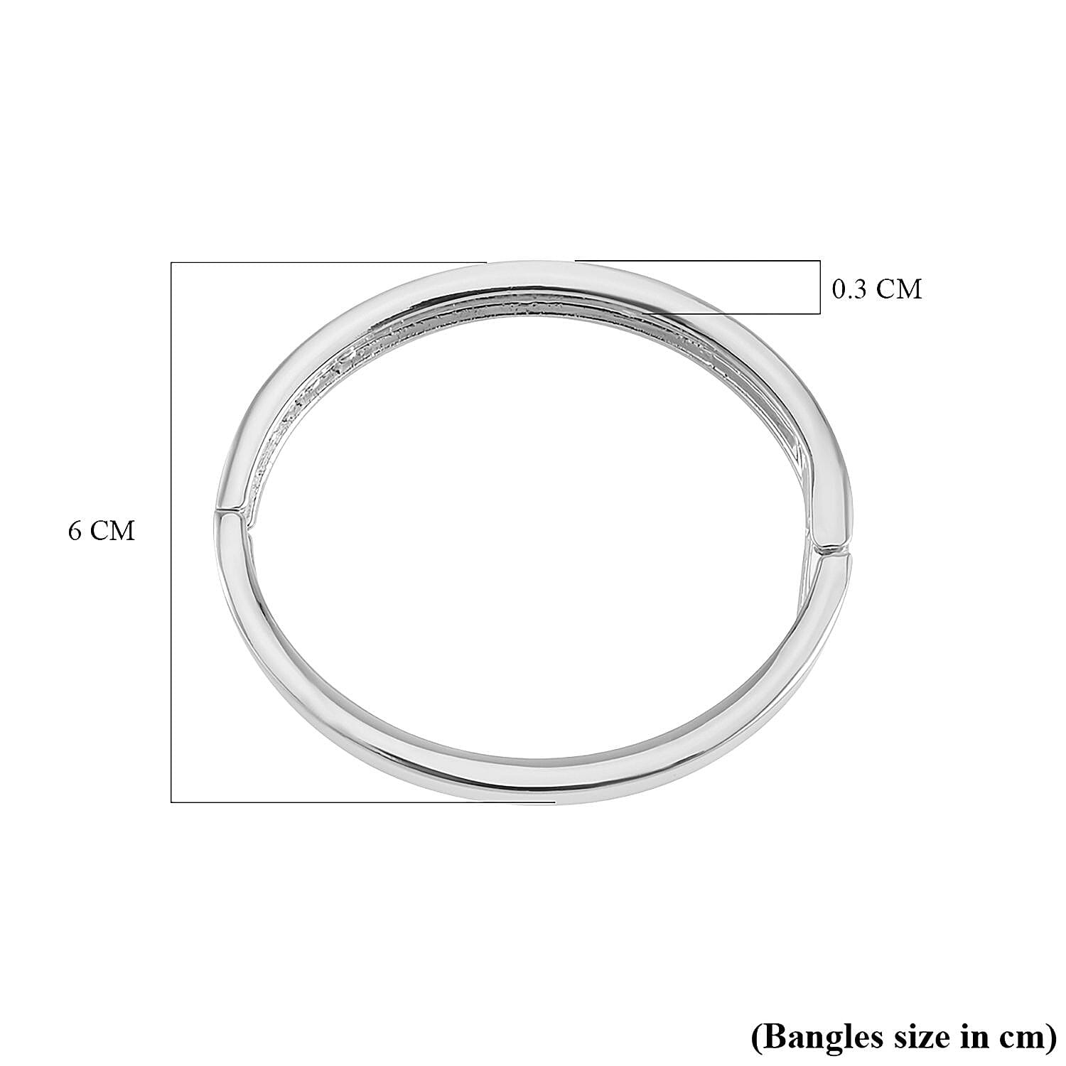 Designer Inspired Hinged Bangle in Silver Tone