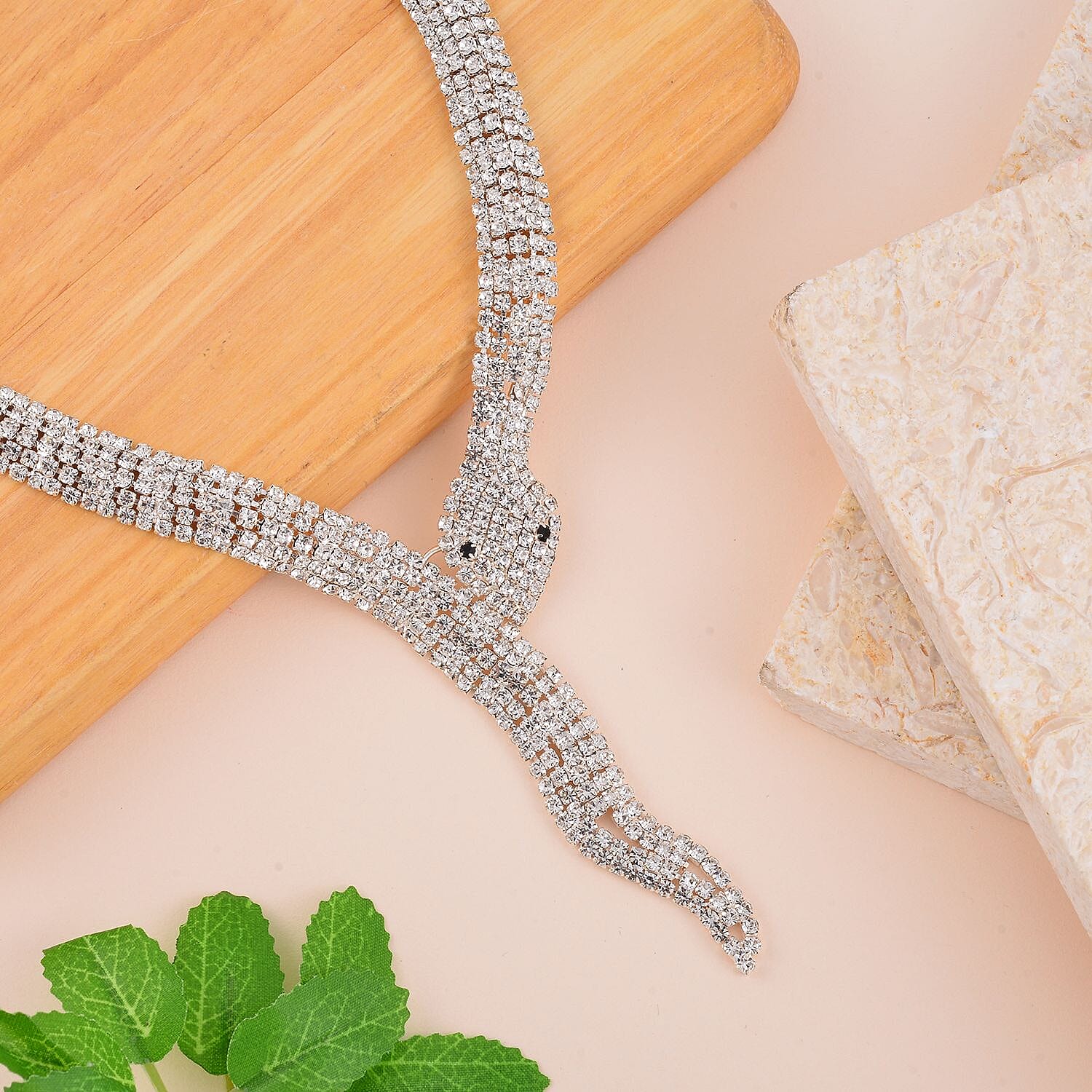 One Time NY Close Out- Serpent Necklace set with over 200 Austrian Crystals