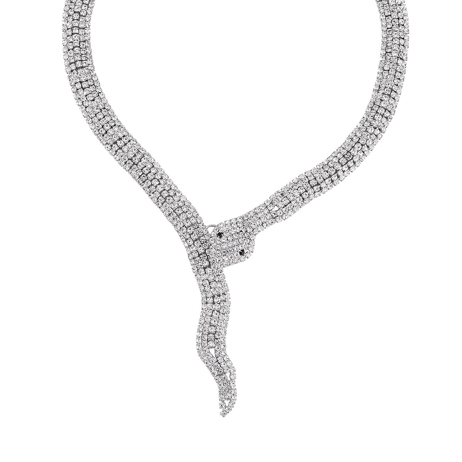 One Time NY Close Out- Serpent Necklace set with over 200 Austrian Crystals