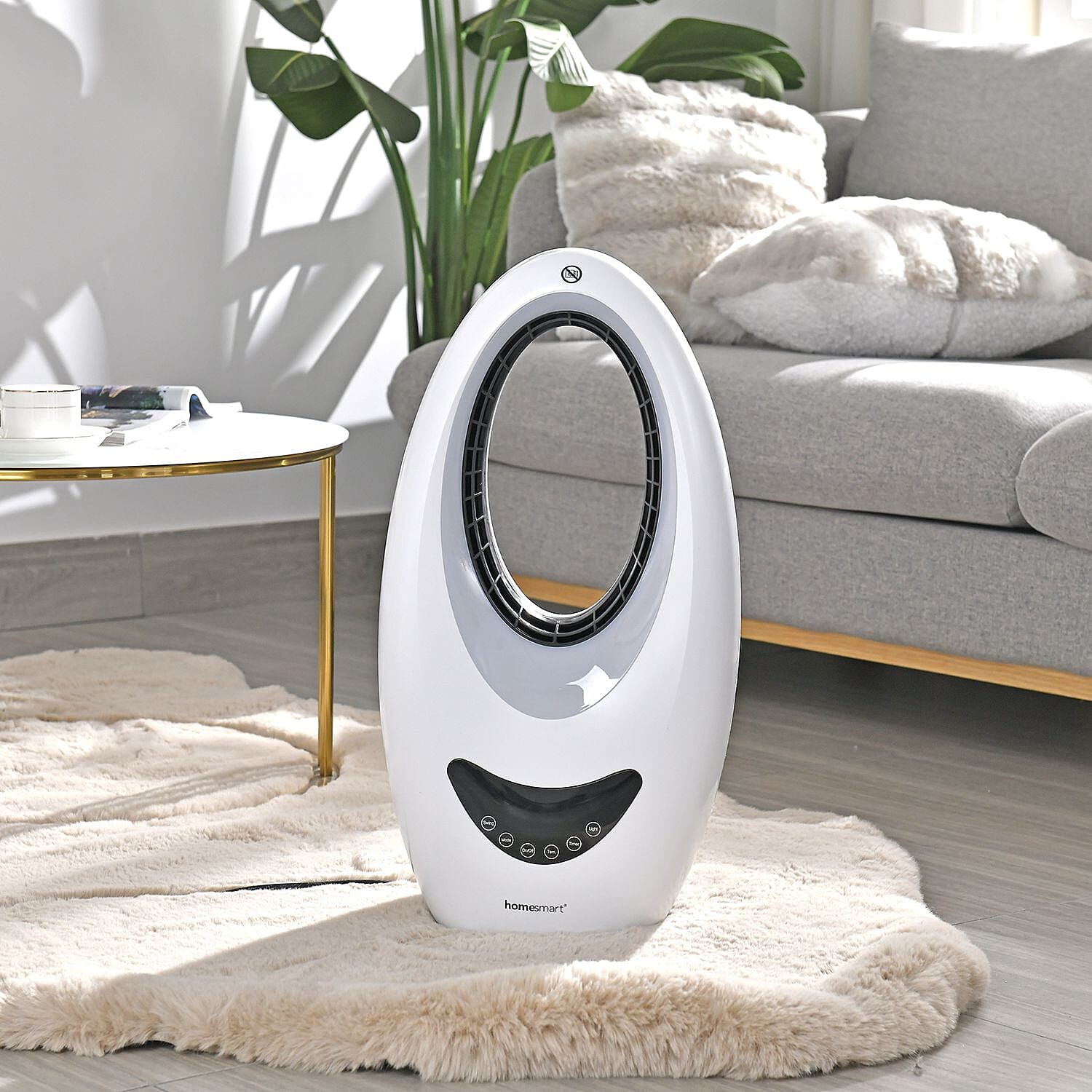 Biggest TV Offer - Energy Efficient 2-In-1 Cooling Fan and Bladeless Heater With Optional Ambient Lights & Remote