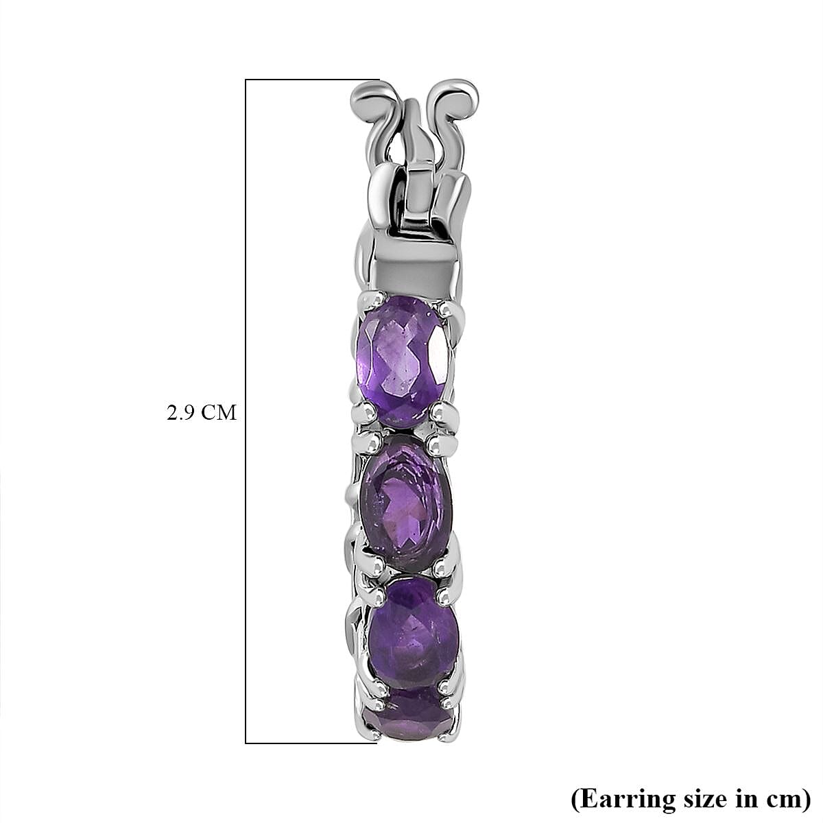 African Amethyst Hoop Earrings 6.14 Ct.