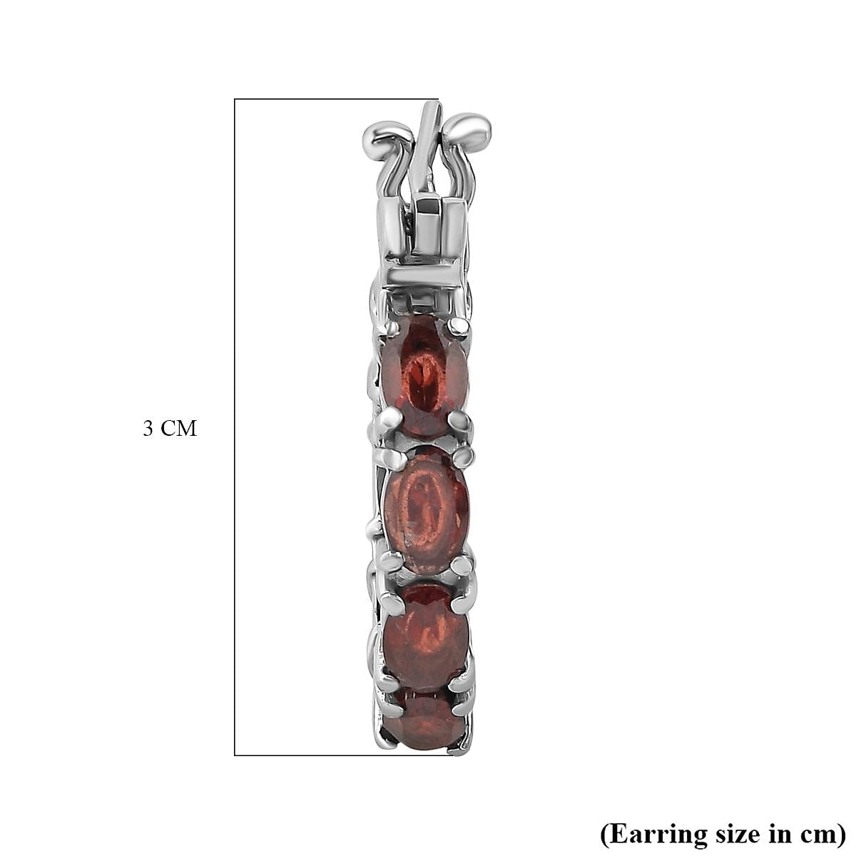Red Garnet J Hoop Half Hoop Earrings 7.826  Ct.