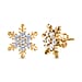 Moissanite Snowflake Stud Earrings in 18K Yellow Gold Vermeil Plated Sterling Silver 1.42 Ct.