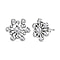 Moissanite Floral Stud Earrings in Platinum Overlay Sterling Silver