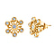 Moissanite Floral Stud Earrings in 18K Yellow Gold Vermeil Plated Sterling Silver