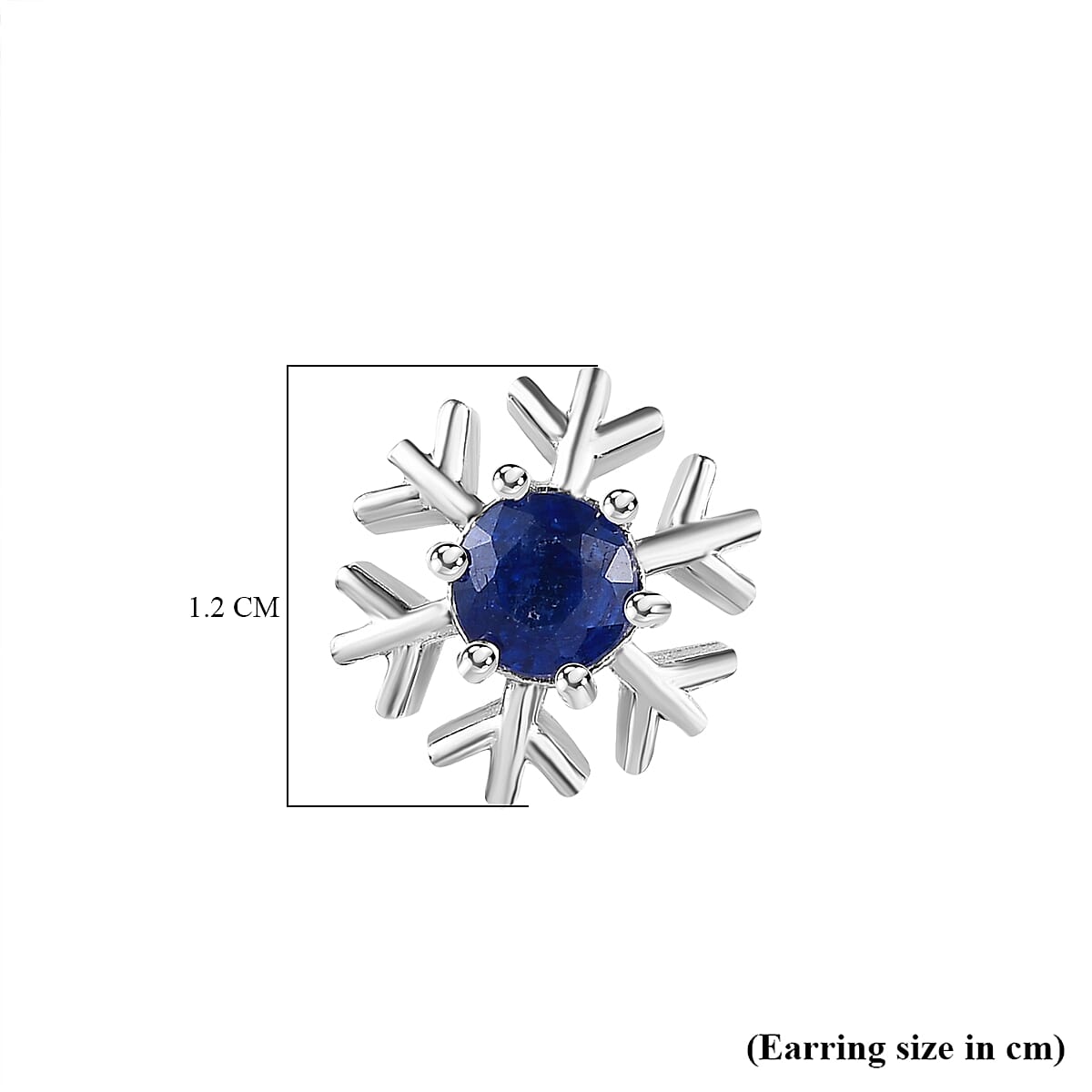 Masoala Sapphire Solitaire Stud Earrings in Platinum Overlay Sterling Silver 1.41 Ct.