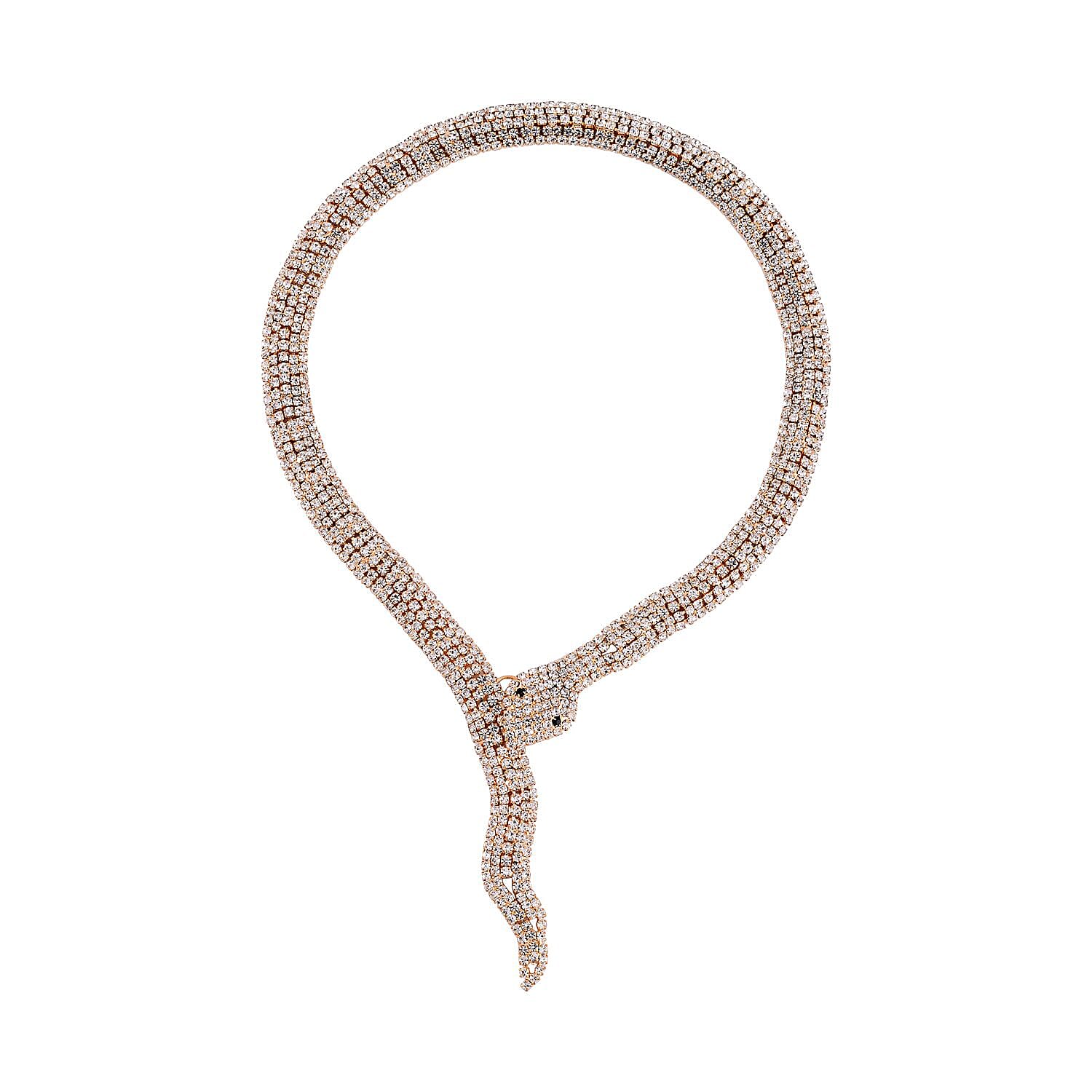 One Time NY Close Out- Serpent Necklace set with over 200 Austrian Crystals