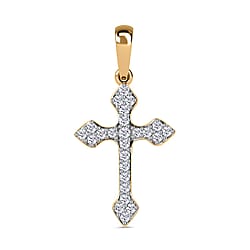 9K White Gold Moissanite Cross Pendant