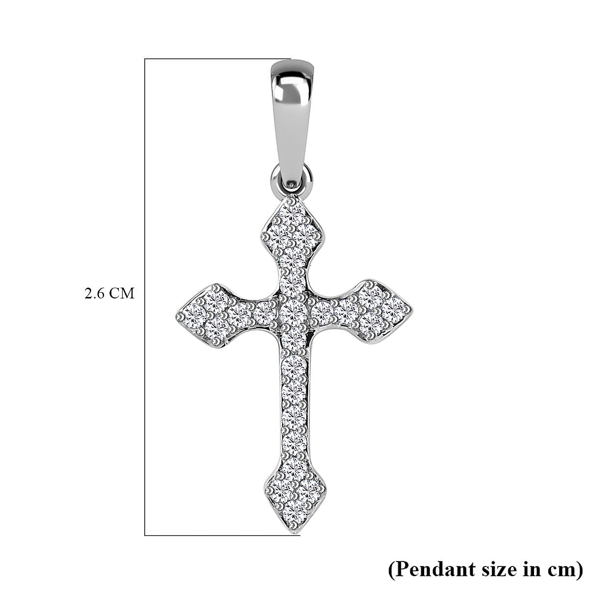 9K White Gold Moissanite Cross Pendant