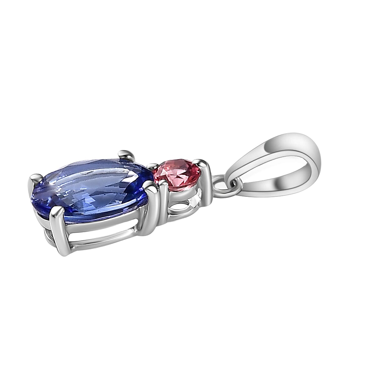 9K White Gold Tanzanite & Pink Tourmaline Pendant