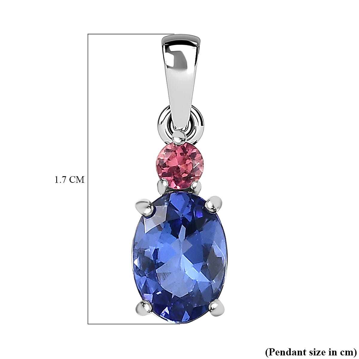 9K White Gold Tanzanite & Pink Tourmaline Pendant