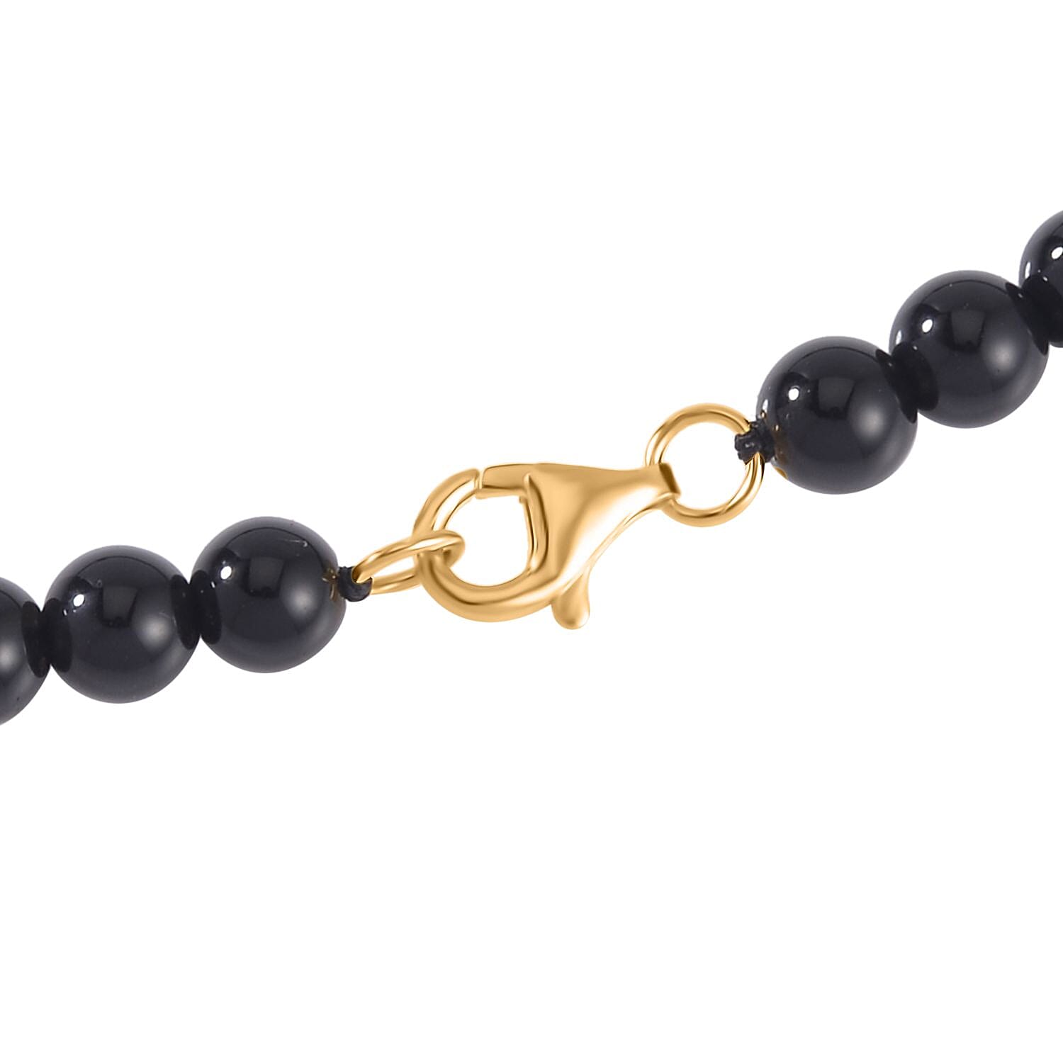 Black Obsidian Dragon Necklace (Size - 26) in 18K YG Overlay Sterling Silver