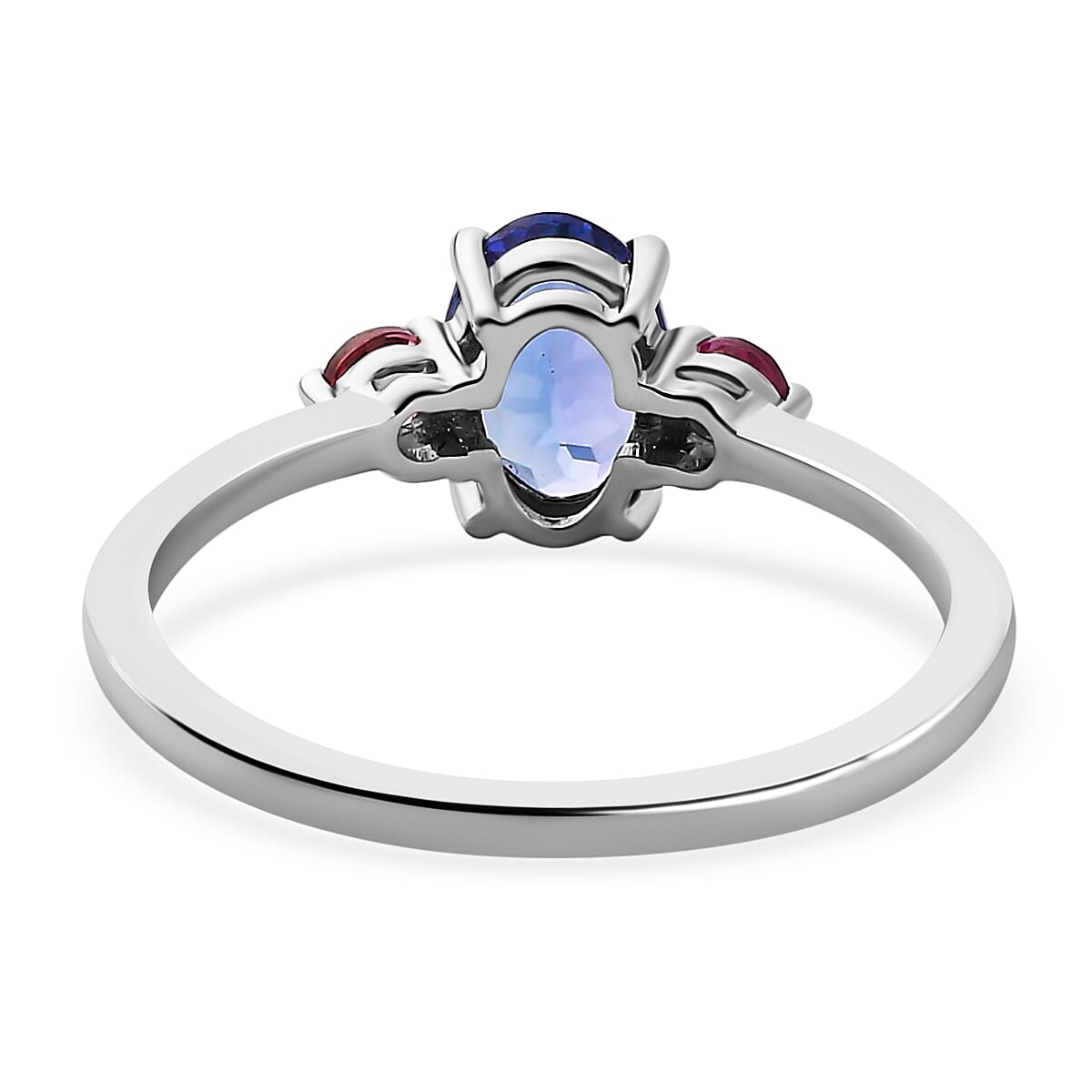 9K White Gold AA Tanzanite & Pink Tourmaline Ring
