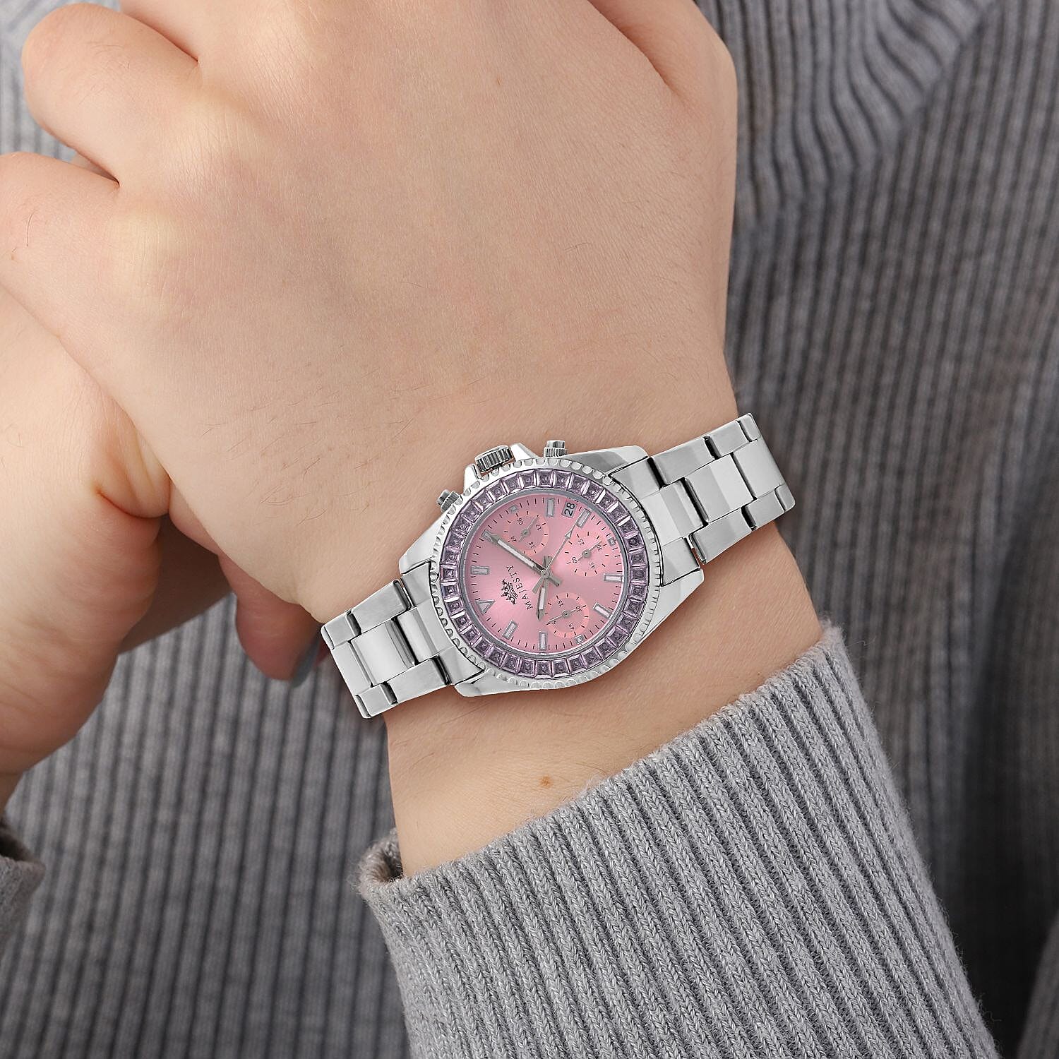 Silver and pink on sale watch