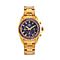 MAJESTY Limited Edition Multi-Function Red CZ Golden Dial 3 ATM Water Resistant Watch in Gold Tone With Gift Box