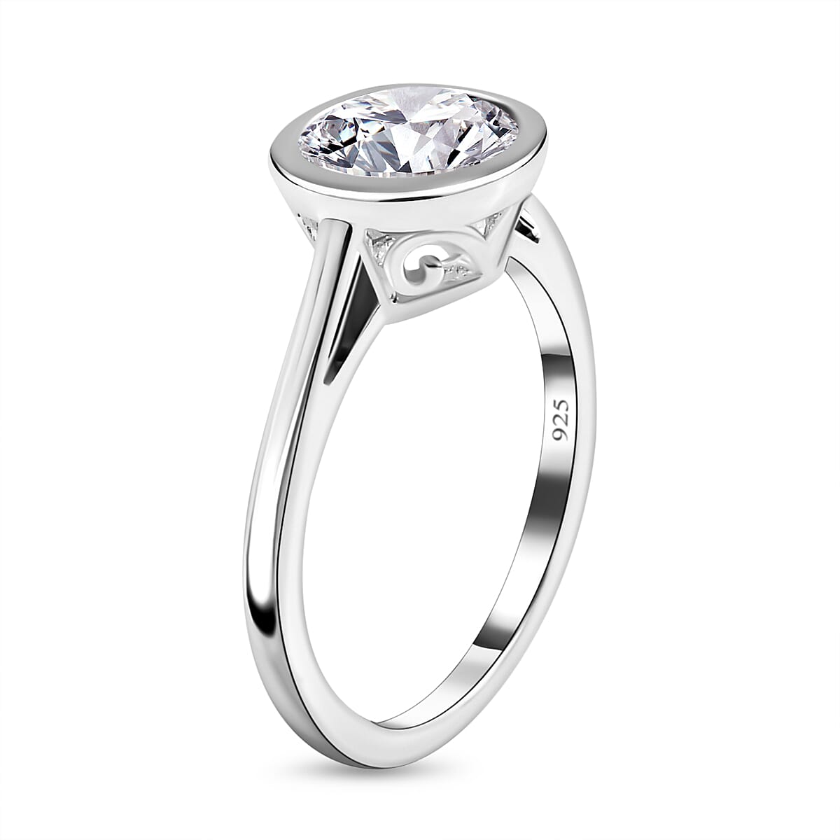 Finest CZ Solitaire Ring in Sterling Silver 3.50 Ct