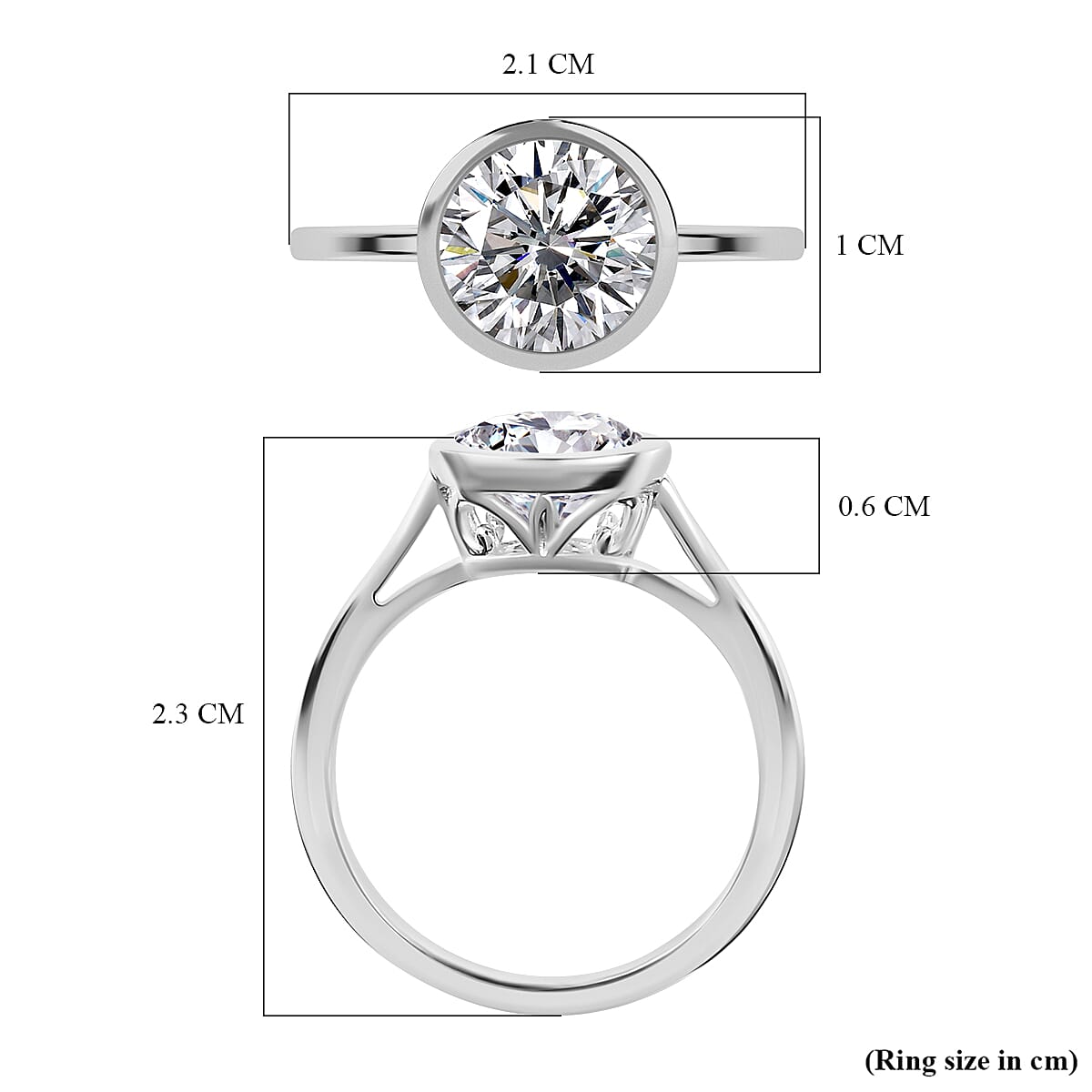 Finest CZ Solitaire Ring in Sterling Silver 3.50 Ct
