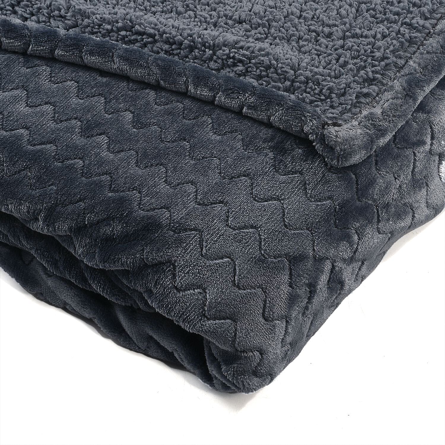 Cosy Flannel Double Layered Blanket - Grey